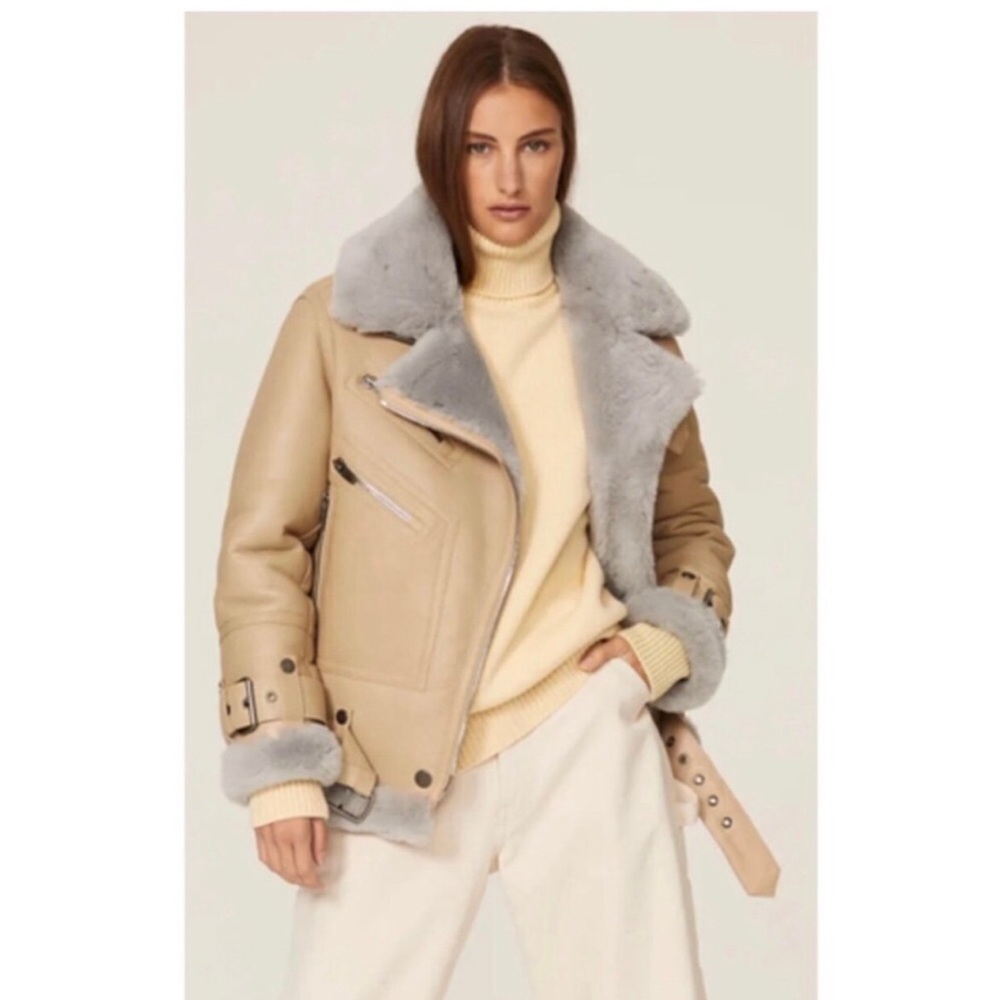The Arrivals Shearling and Leather jacket